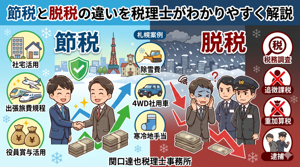 節税と脱税の違いを札幌の税理士がわかりやすく解説