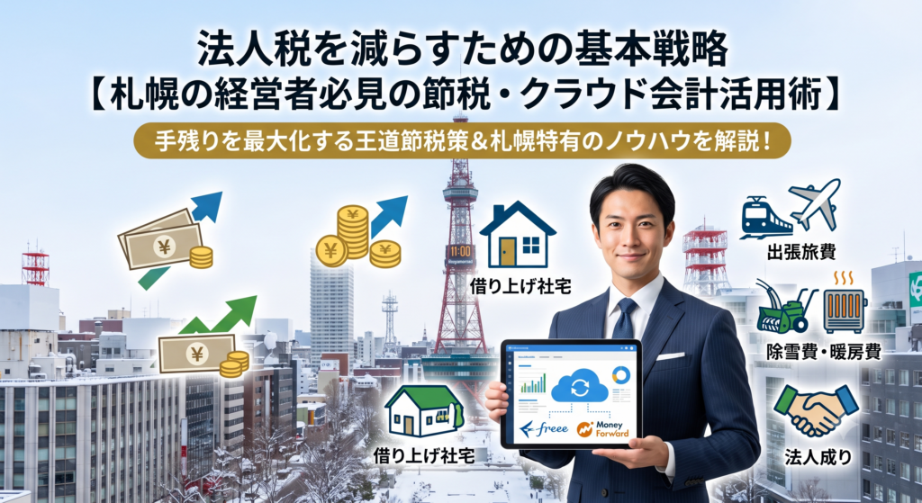 法人税を減らすための基本戦略【札幌の経営者必見の節税・クラウド会計活用術】